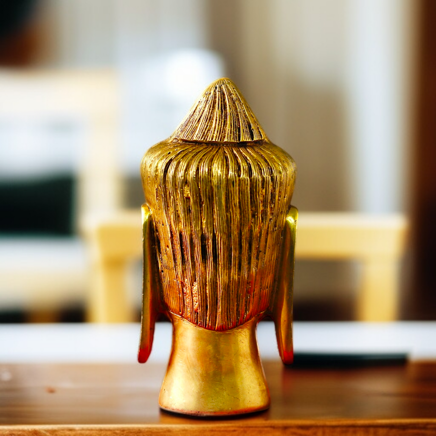 Buddha Face home decor Brass idol - 8 Inches Nikuressence