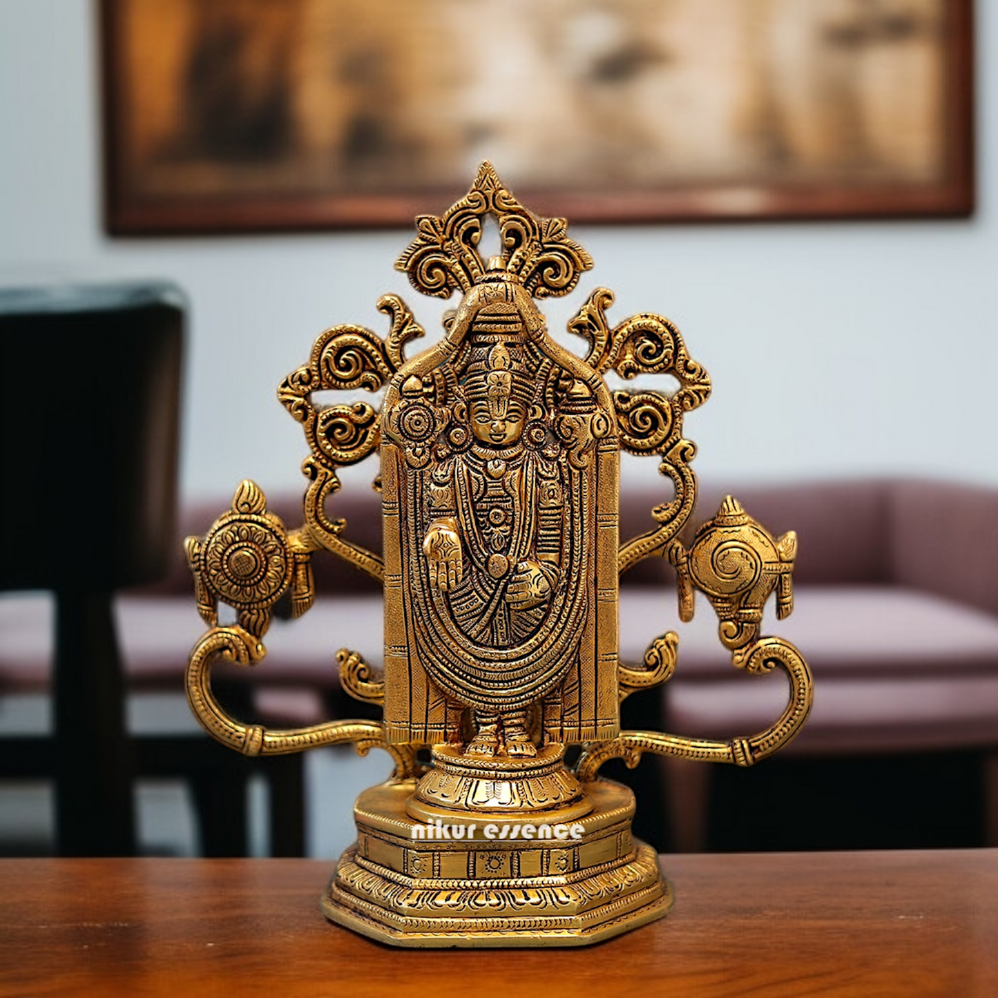 Lord Venkateswara Tirupati Balaji standing solid Brass idol - 11 Inches Nikuressence