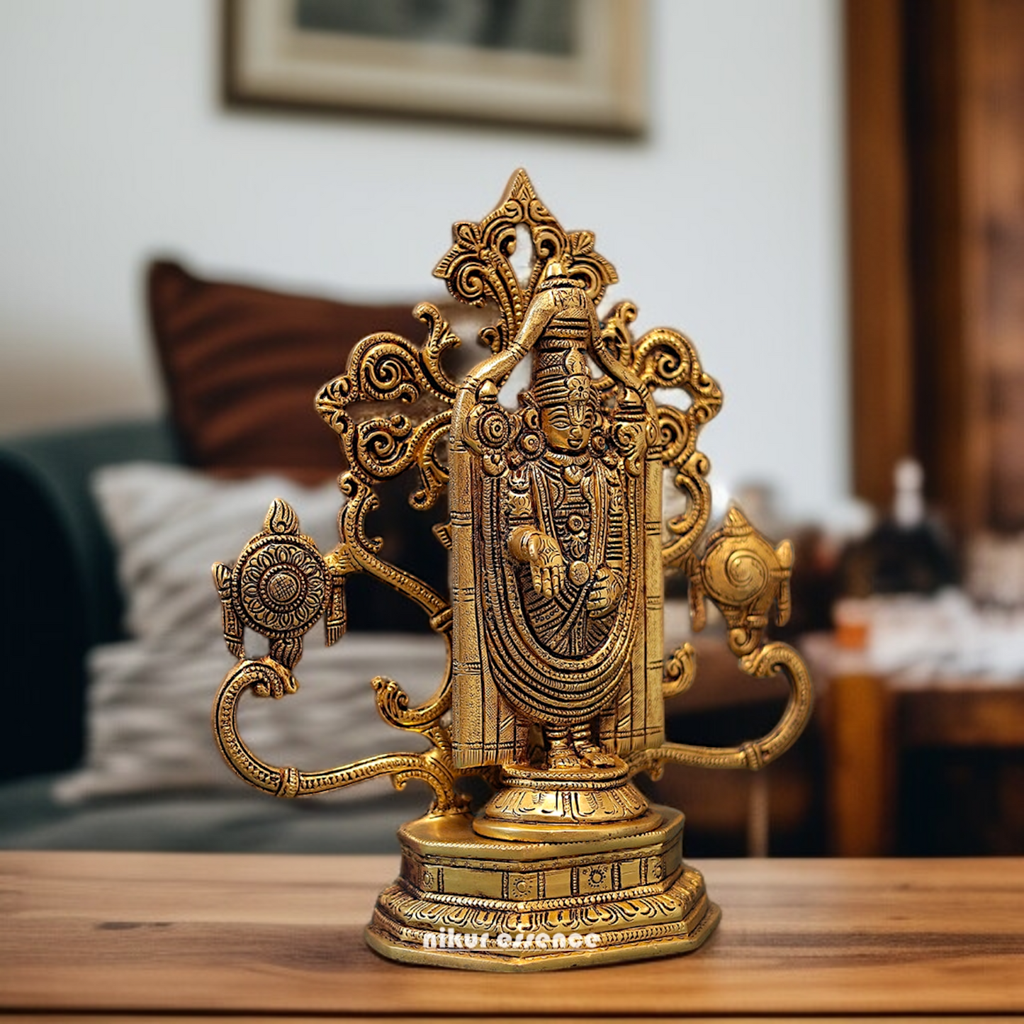 Lord Venkateswara Tirupati Balaji standing solid Brass idol - 11 Inches Nikuressence