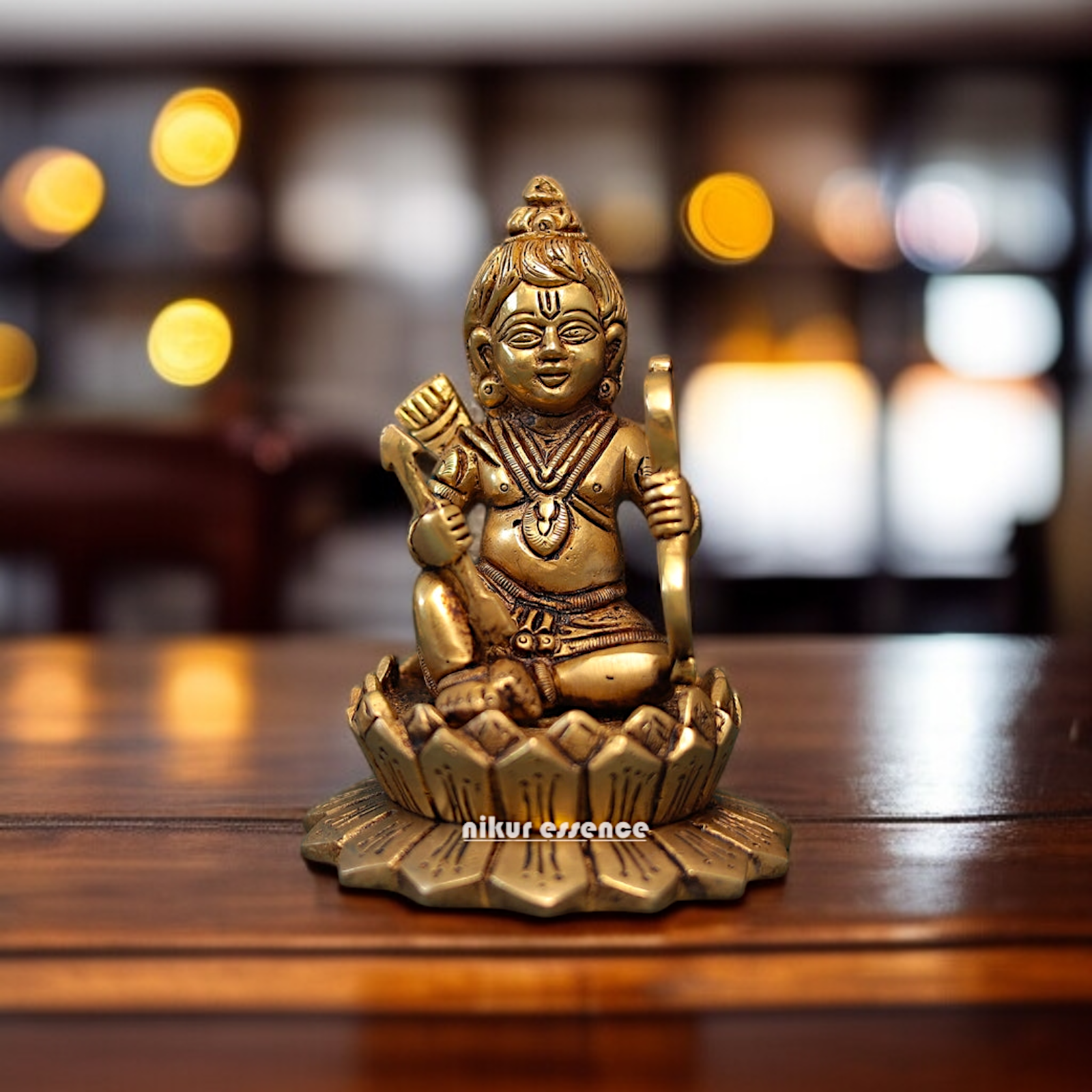 Bal Ram Lalla seated on Lotus Brass idol - 5 Inches Nikuressence