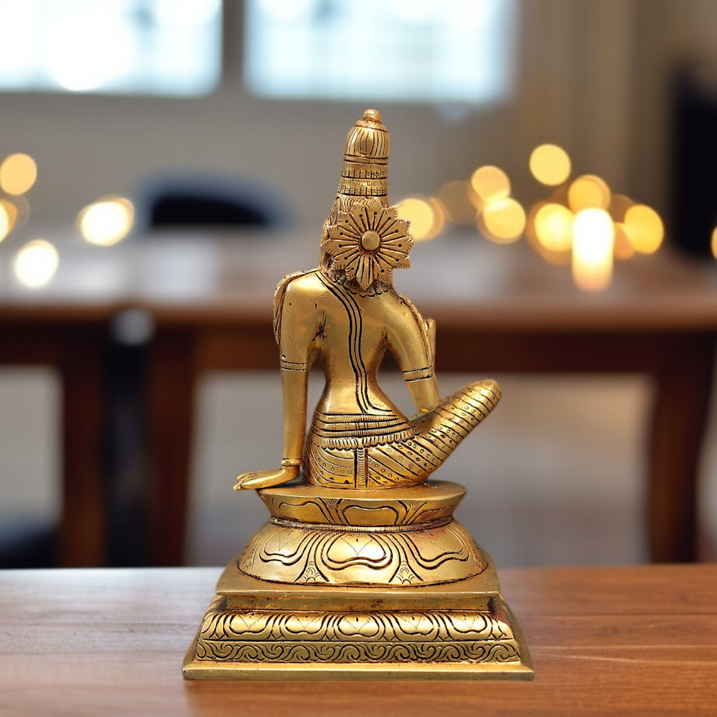 Goddess Parvati maa sitting with Blessing solid Brass idol - 10 Inches Nikuressence