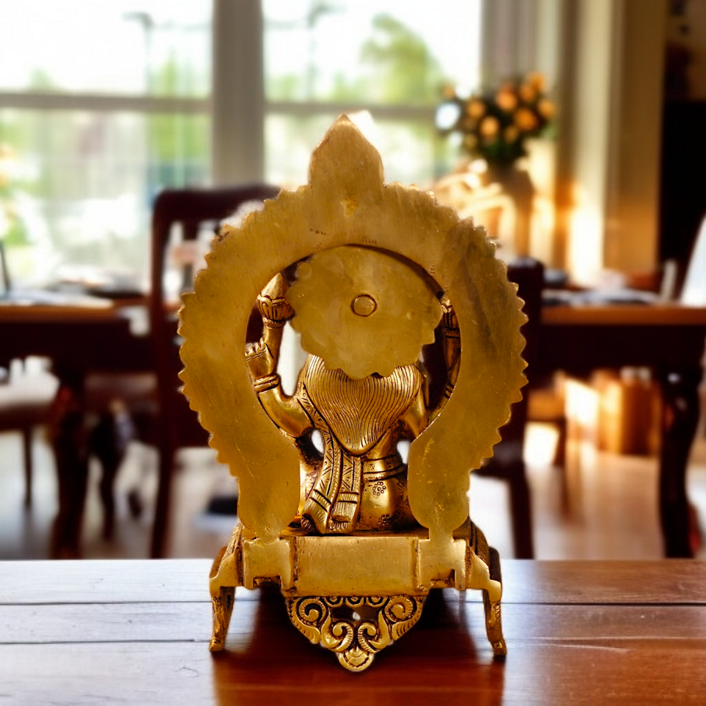 Lakshmi Maa Sitting with Blessing Brass idol - 10.5 Inches Nikuressence