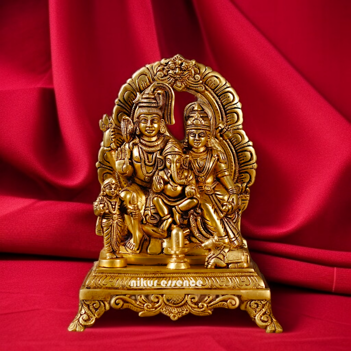 Big Shiva family Parivar Brass idol - 13 Inches Nikuressence