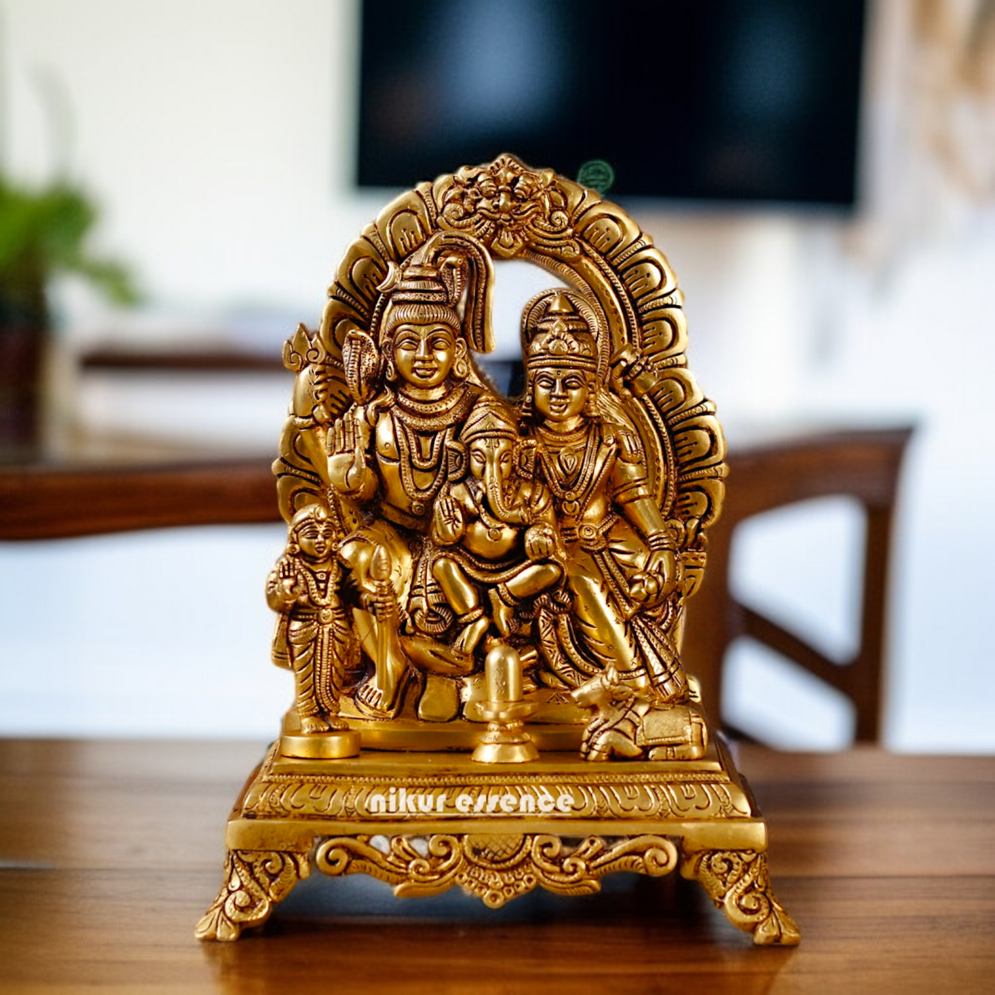 Big Shiva family Parivar Brass idol - 13 Inches Nikuressence