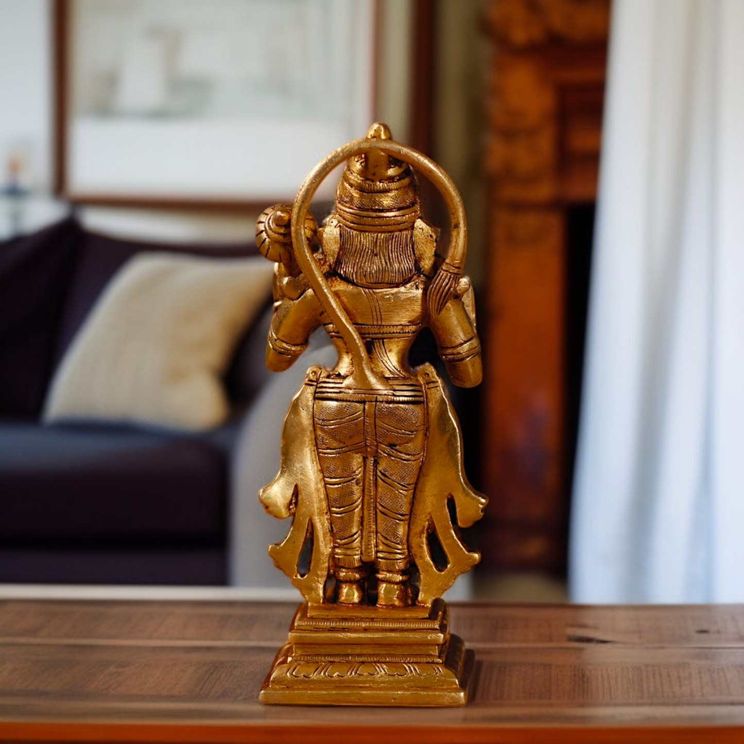 Lord Hanuman ji standing with Blessing mace Gada Brass idol - 8 Inches Nikuressence