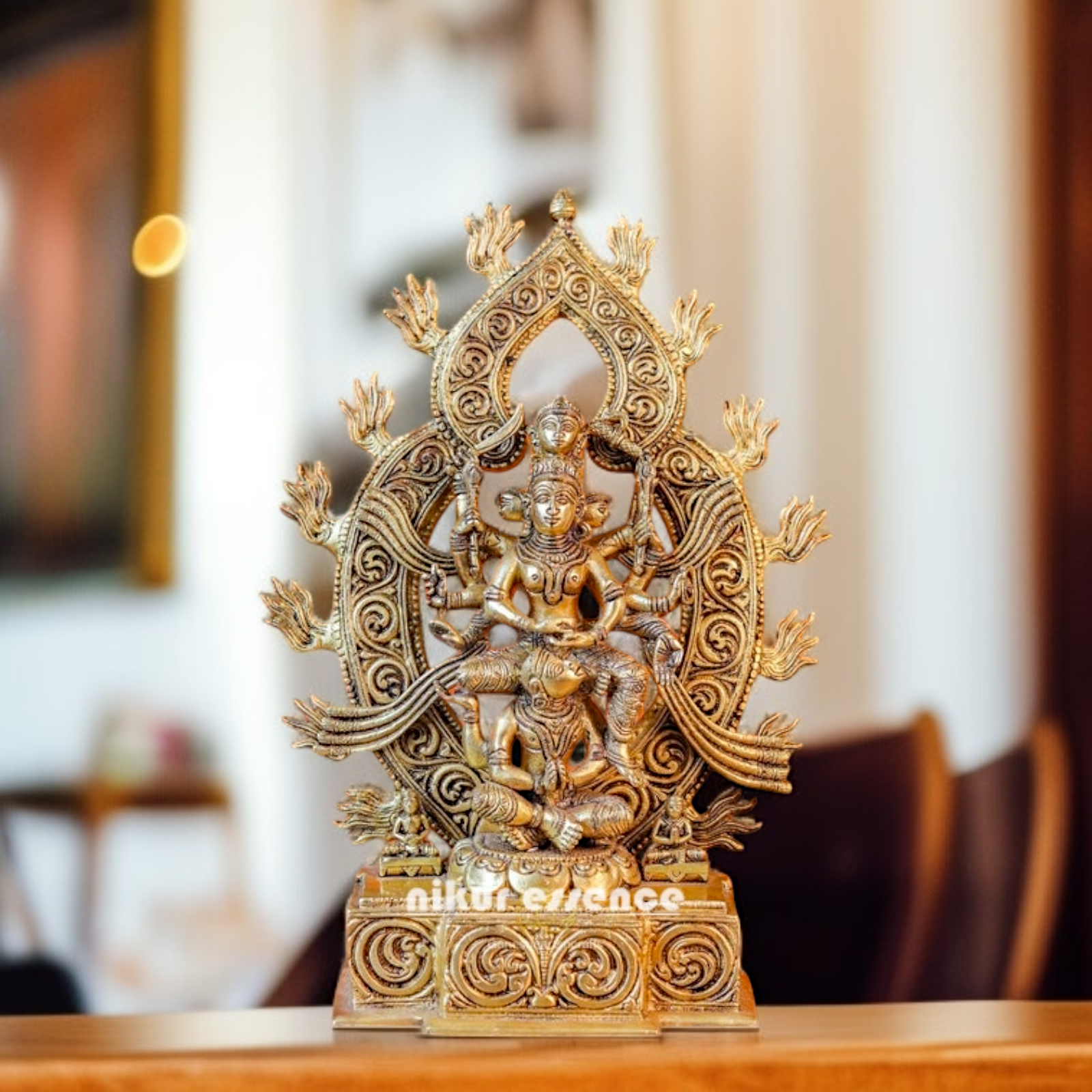 Goddess kamakhya devi Blessing solid brass idol - 13.386 inches Nikuressence