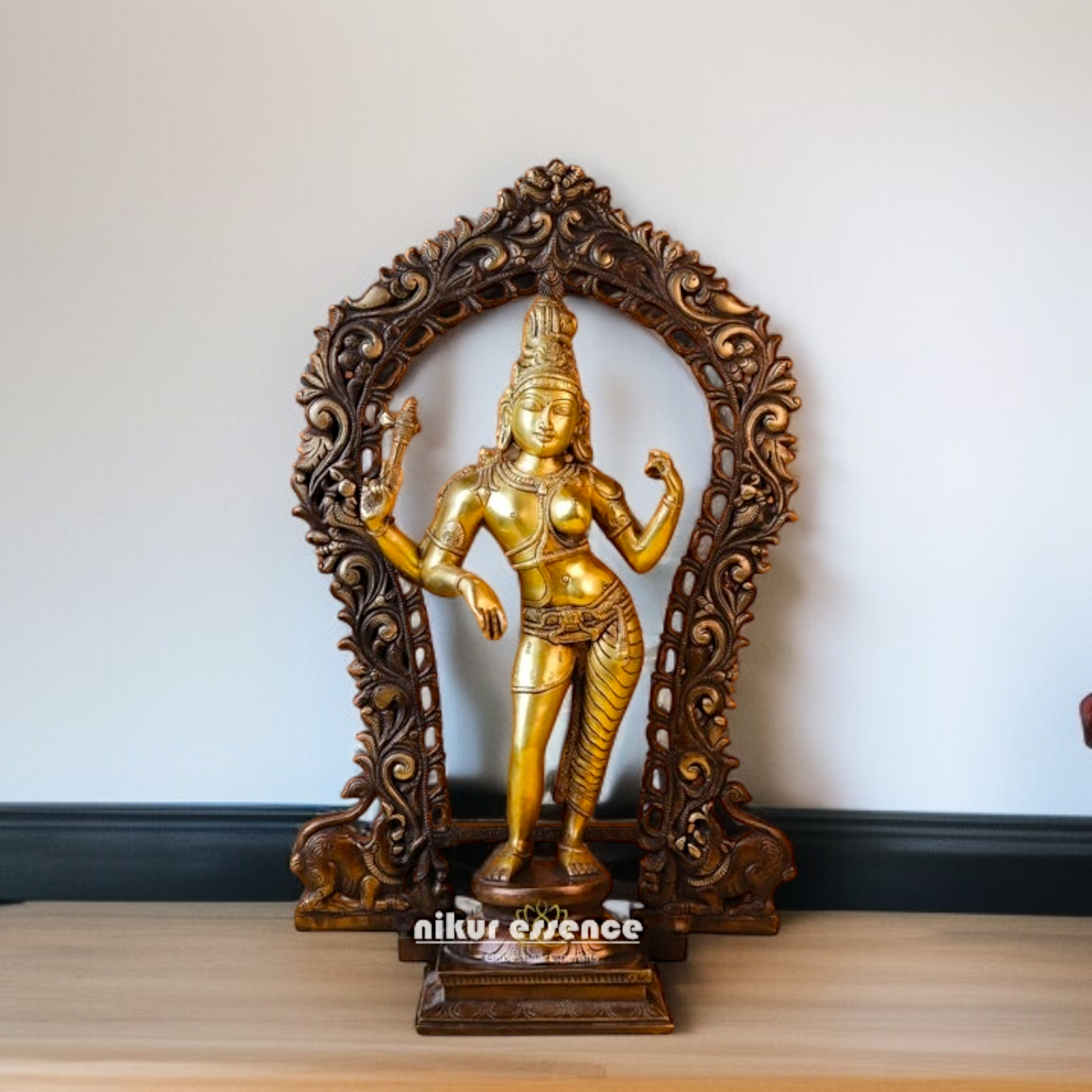 Pure Brass Ardhanarishvara Standing with Blessing statue - 46 Inches Nikuressence