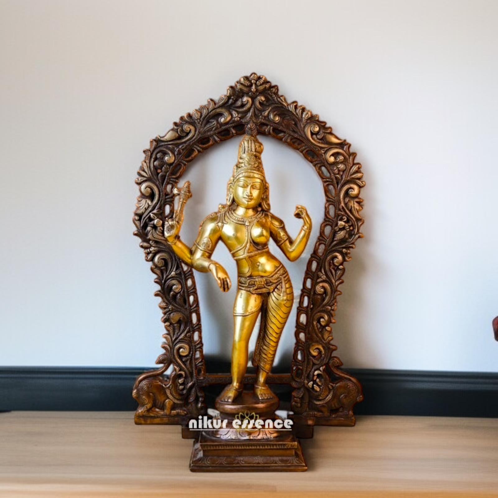 Pure Brass Ardhanarishvara Standing with Blessing statue - 46 Inches Nikuressence