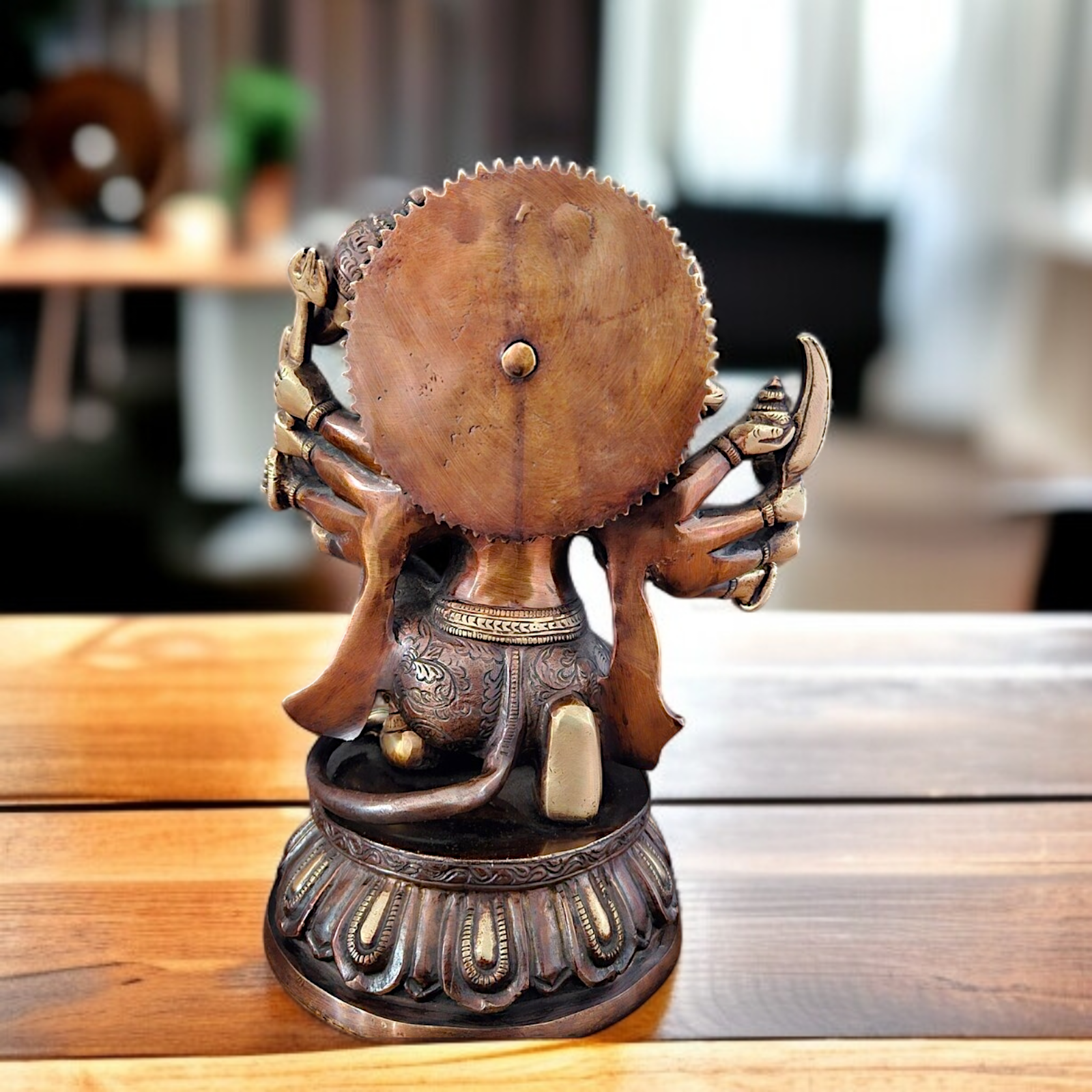 Panchmukhi Hanuman ji Blessing seated Brass idol - 10 Inches Nikuressence