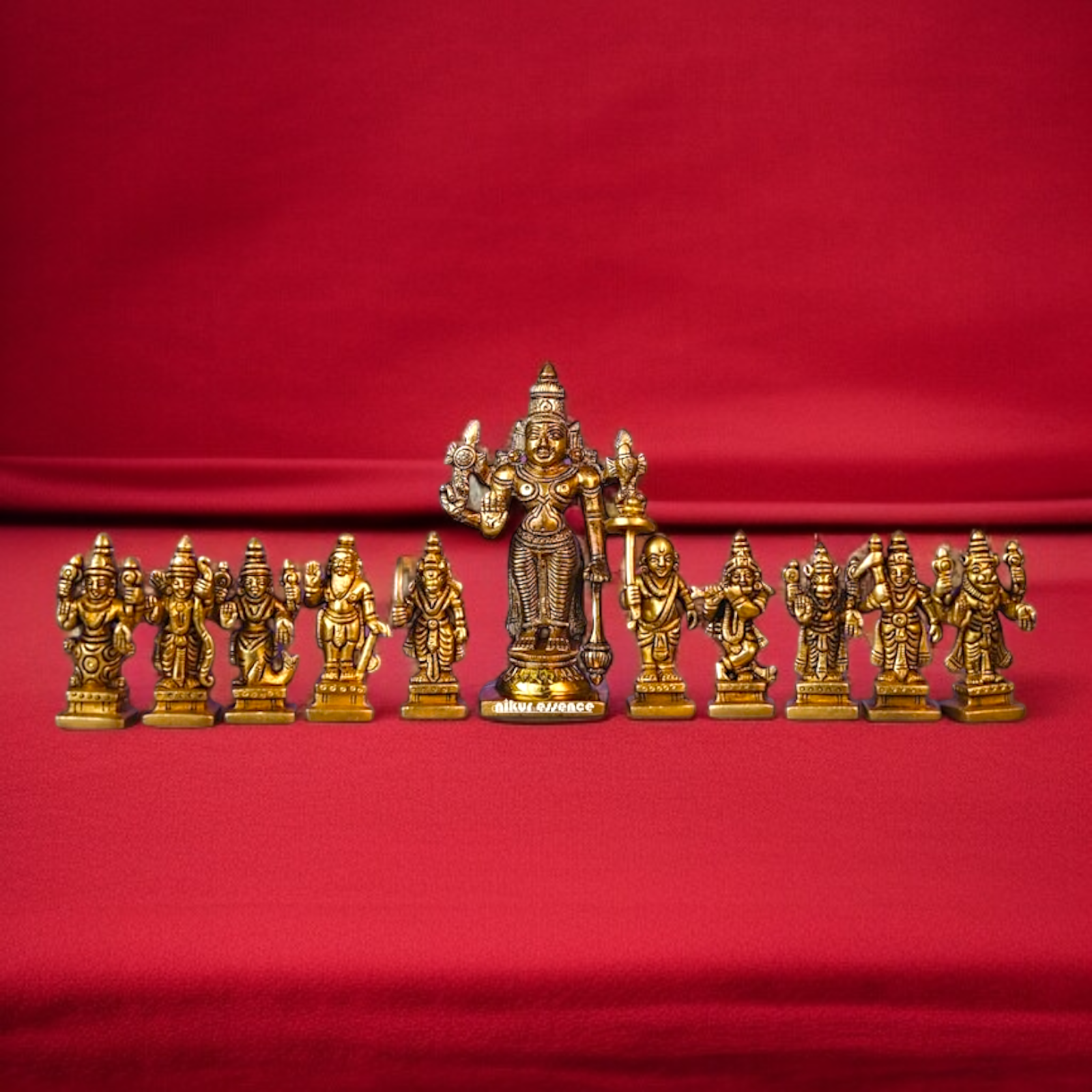 Pure Brass Vishnu Bhagwan Dashavatar Standing statue - 2.5 Inches Nikuressence