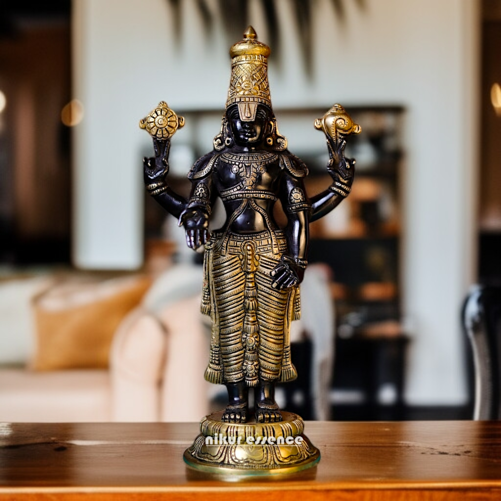 Venkateshwara Standing with Blessing Brass idol - 18.504 inches Nikuressence