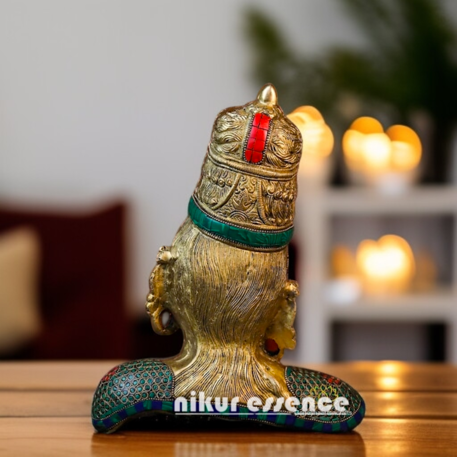 Uma Parvati Devi bust face Brass with stone work idol - 11.811 inches Nikuressence