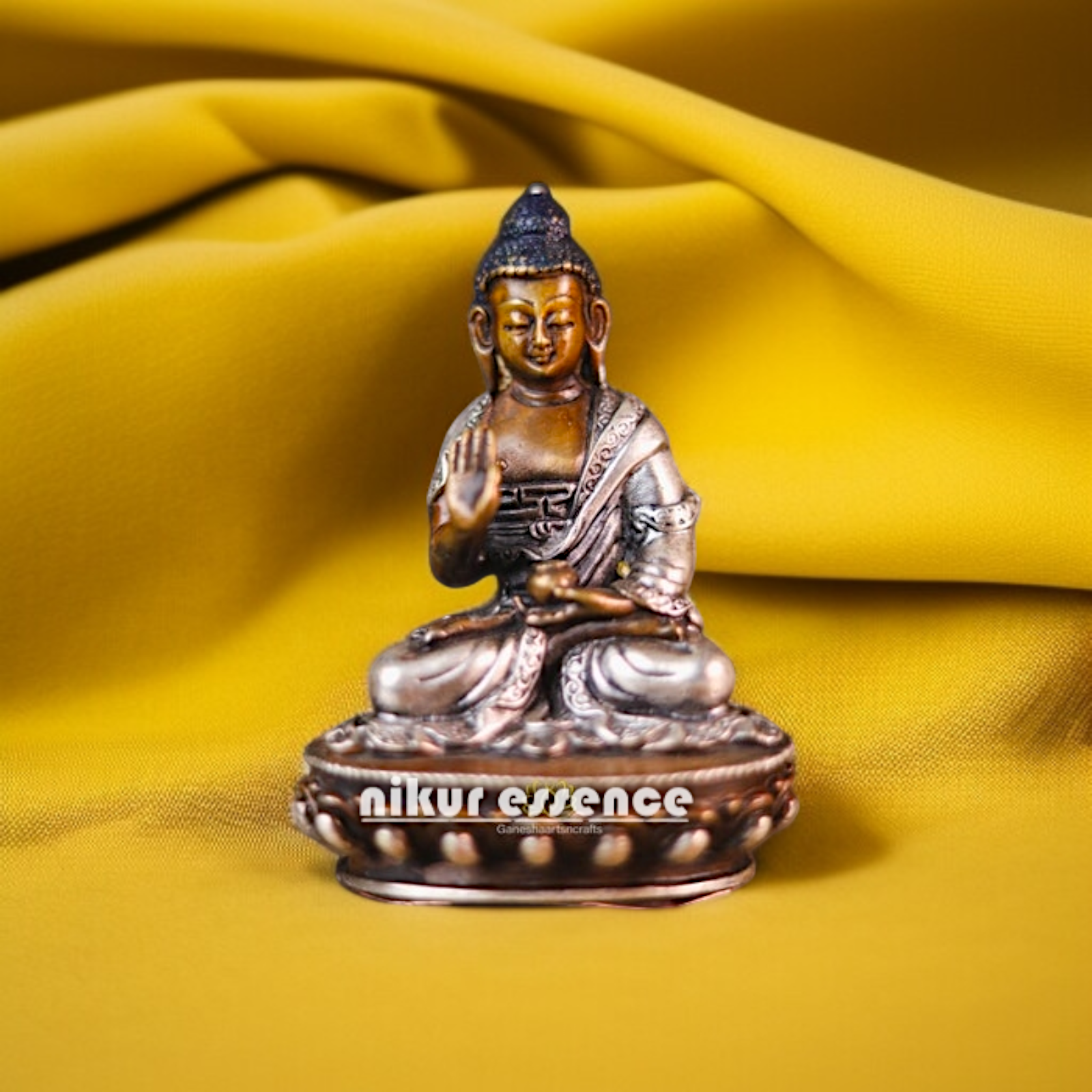 Brass Buddha Blessing idol - 4 Inches Nikuressence