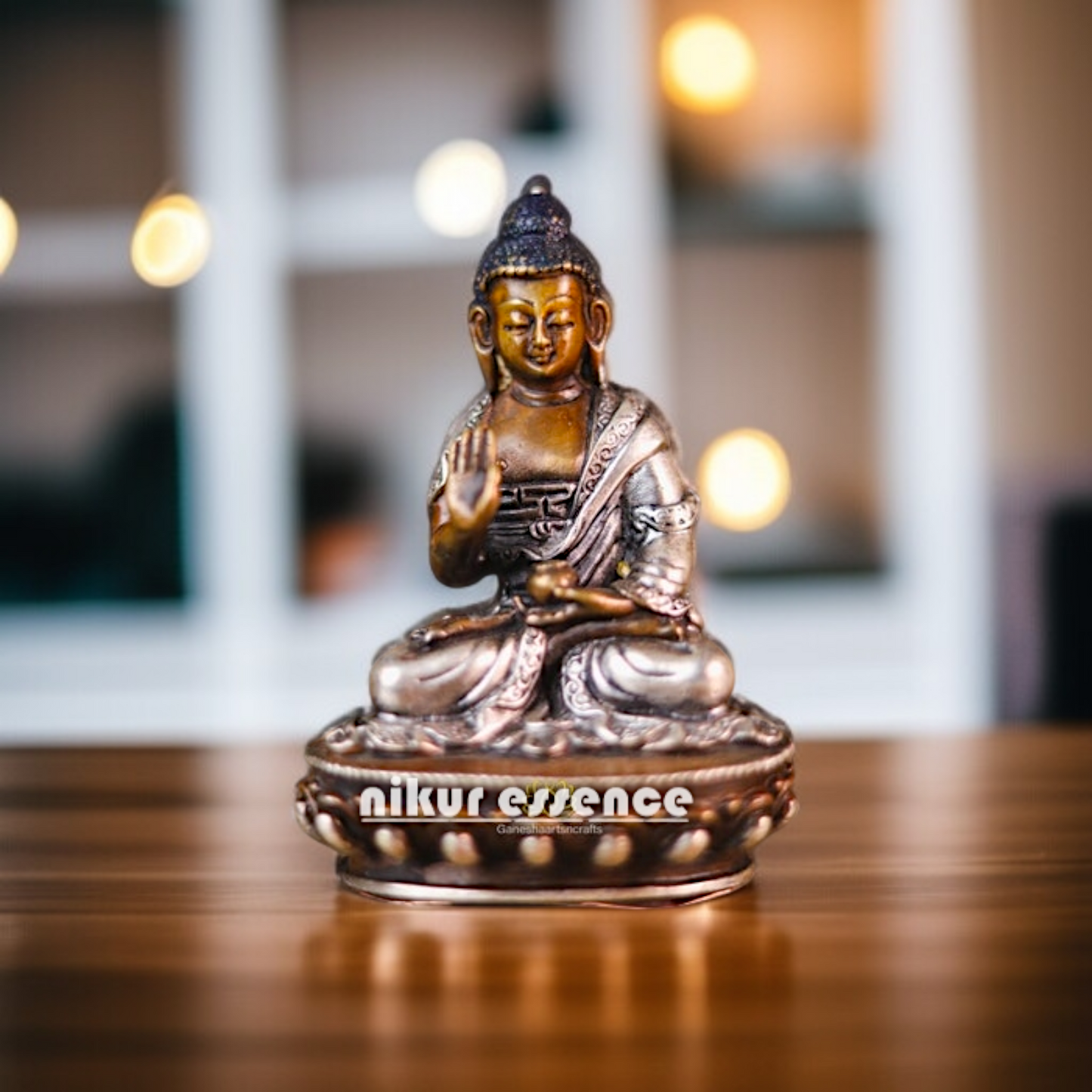 Brass Buddha Blessing idol - 4 Inches Nikuressence