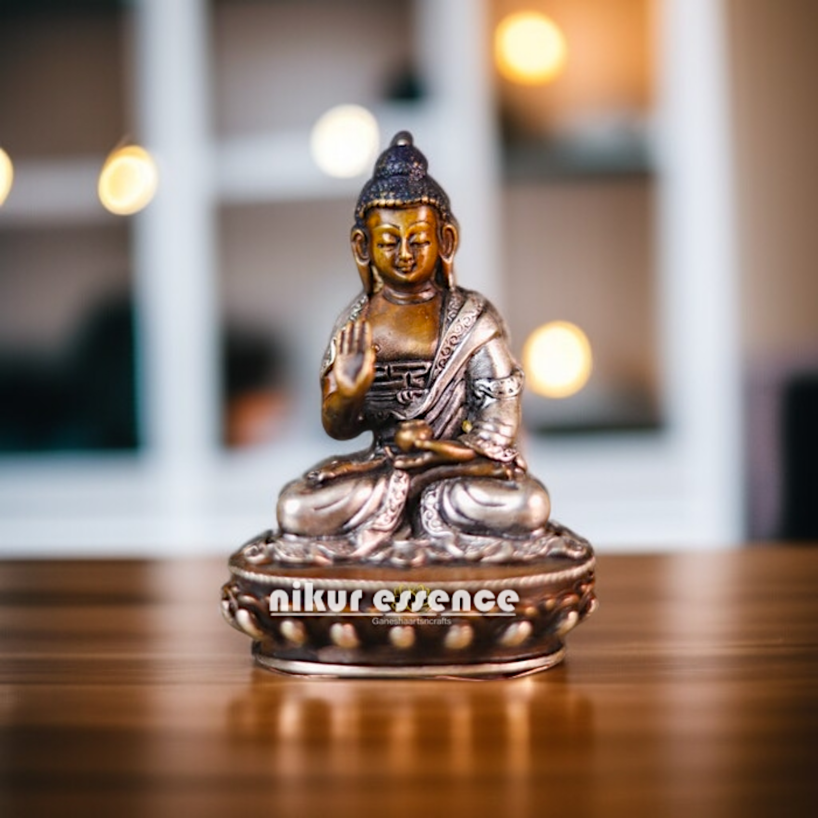 Brass Buddha Blessing idol - 4 Inches Nikuressence