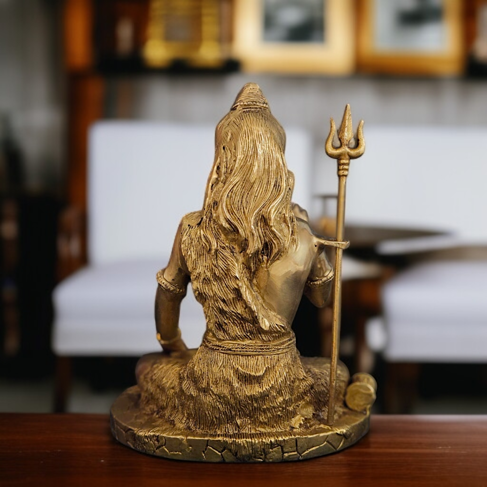 Solid Brass Shiva ji Seated with Blessing idol - 10 Inches Nikuressence