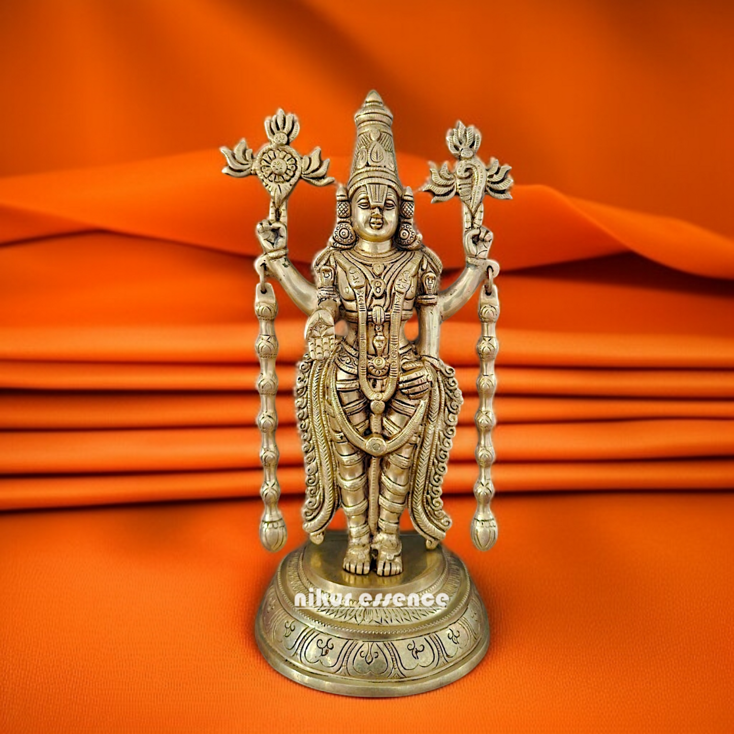 Pure Brass Tirupati Balaji standing with Blessing statue - 17 Inches Nikuressence