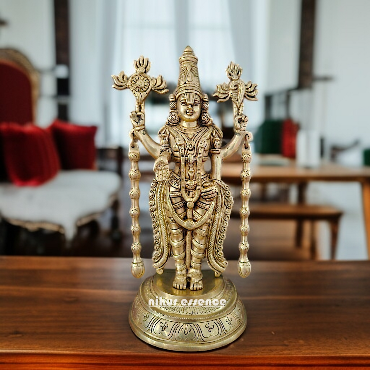 Pure Brass Tirupati Balaji standing with Blessing statue - 17 Inches Nikuressence