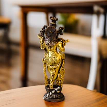 Lord Krishna Playing Flute worship brass idol - 15 Inches Nikuressence