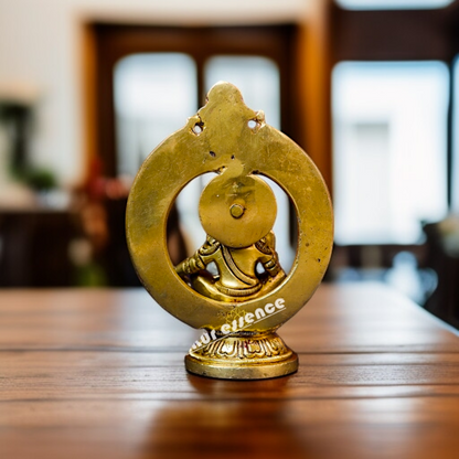 Brass Ayyappa Kartikeya blessing seated idol - 5 Inches Nikuressence