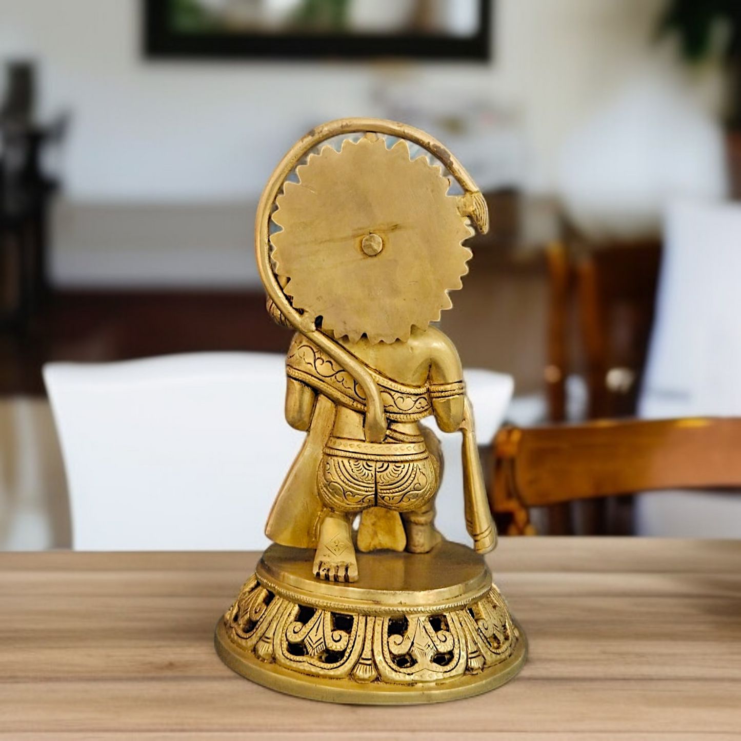 Lord Hanuman ji monkey God Blessing with Gada mace Brass idol - 13 Inches Nikuressence