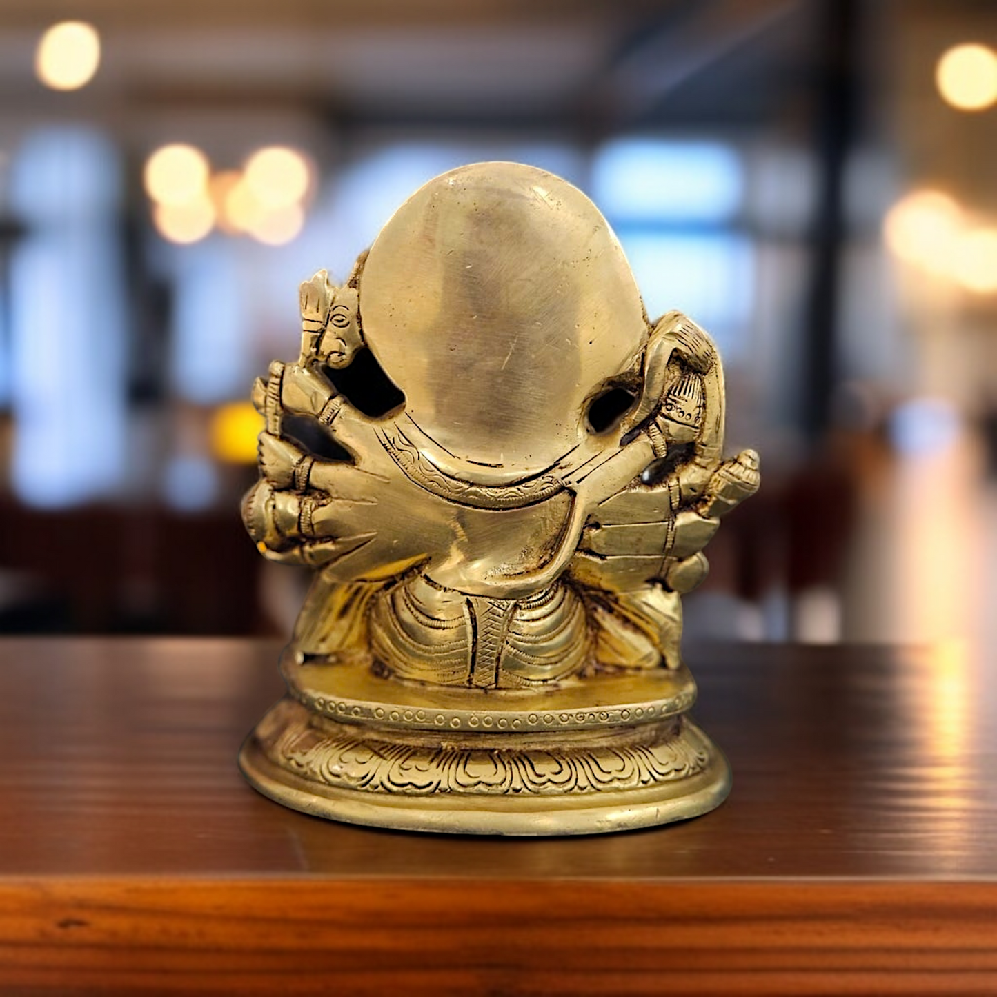 Lord Panchmukhi Hanuman ji seated with Blessing Solid Brass idol - 4.528 inches Nikuressence