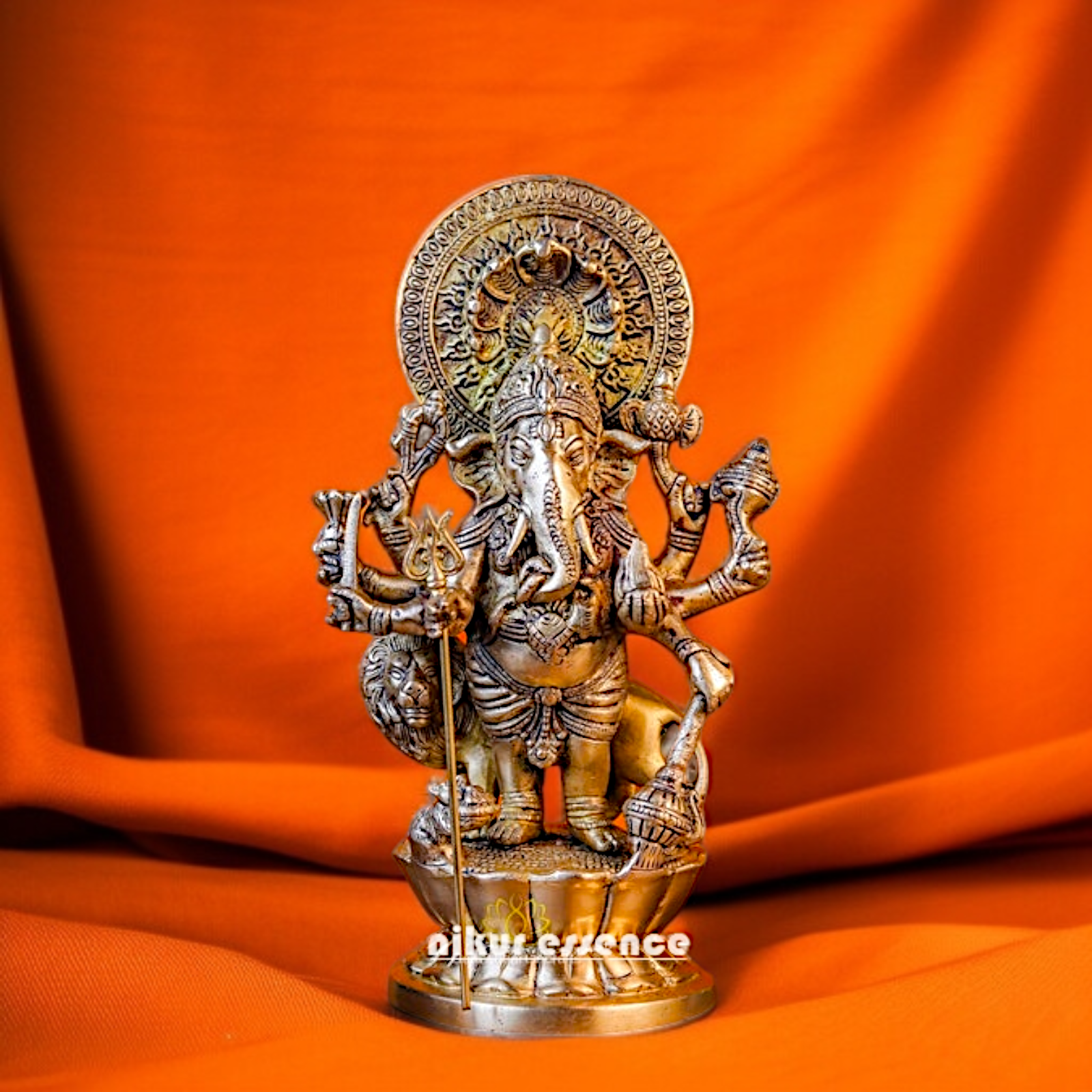 Drishti Ganesha Brass standing statue - 12 Inches Nikuressence