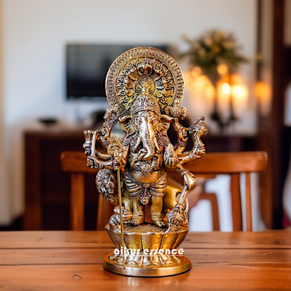 Drishti Ganesha Brass standing statue - 12 Inches Nikuressence