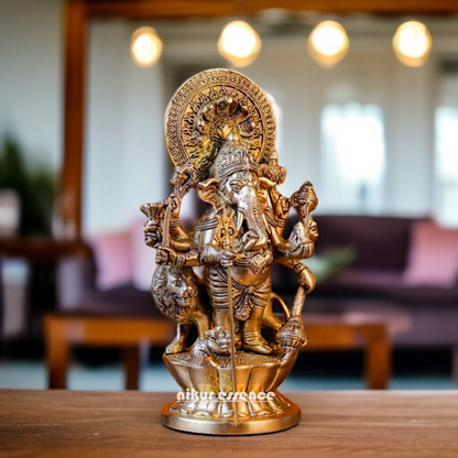 Drishti Ganesha Brass standing statue - 12 Inches Nikuressence