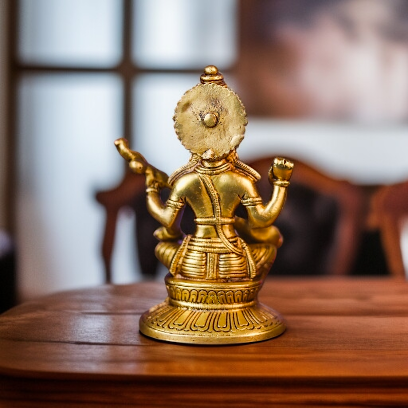 Goddess Saraswati mata Playing Veena Brass idol - 6.693 Inches Nikuressence