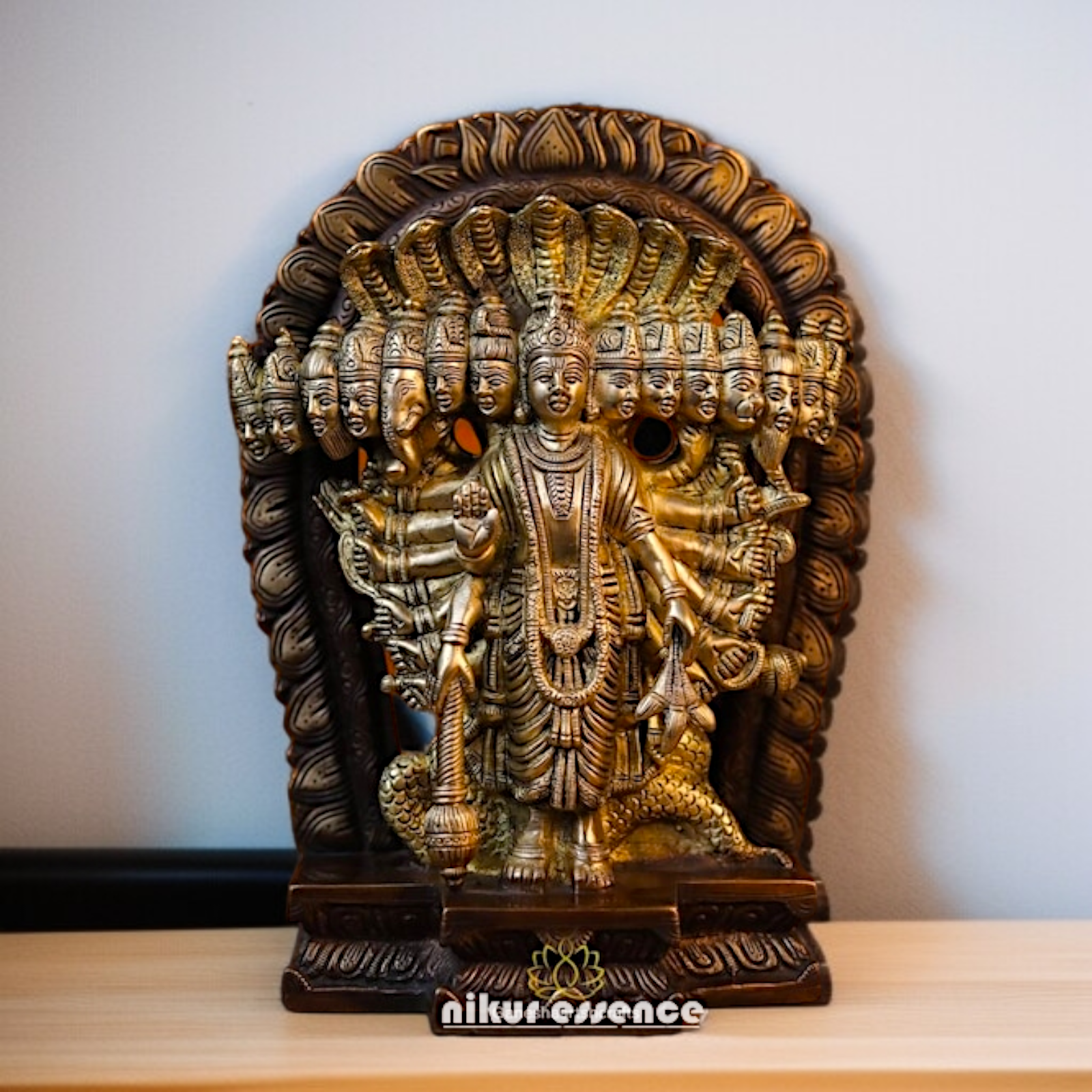 Lord Vishnu Dashavatar Bhagwan Standing with Blessing Brass idol - 11.024 inches Nikuressence