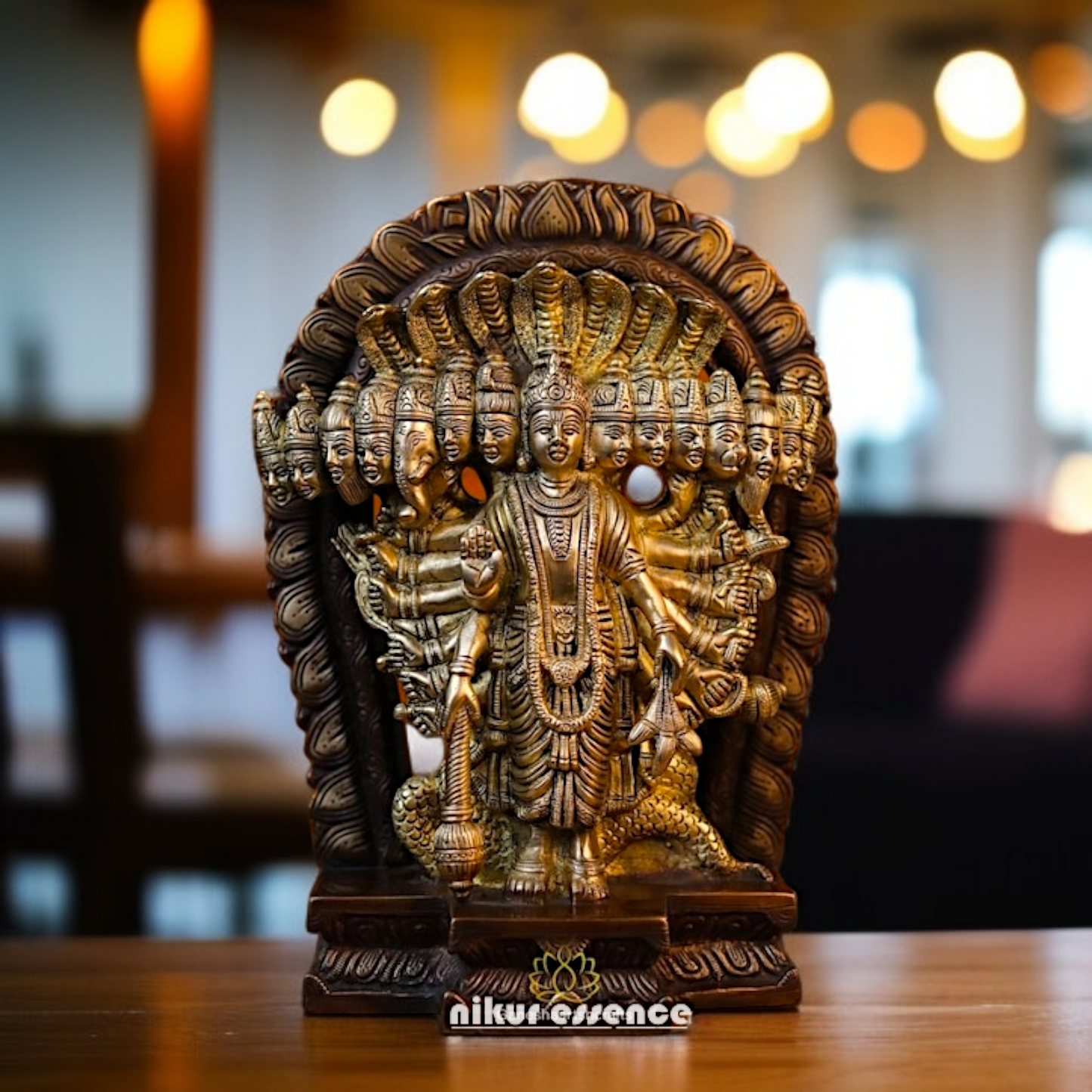 Lord Vishnu Dashavatar Bhagwan Standing with Blessing Brass idol - 11.024 inches Nikuressence