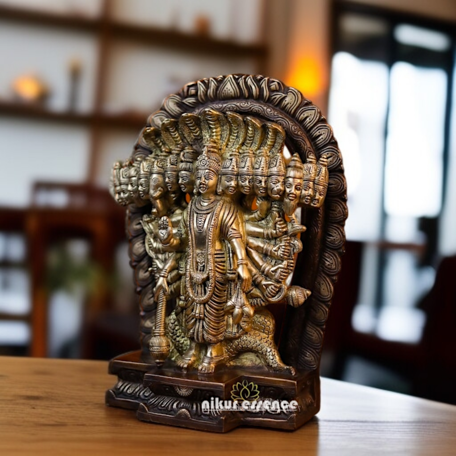 Lord Vishnu Dashavatar Bhagwan Standing with Blessing Brass idol - 11.024 inches Nikuressence