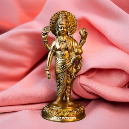 Dhanvantri bhagwan standing with Blessing solid Brass idol - 7 Inches Nikuressence