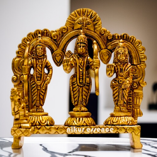 Pure Brass Ram Parivar Darbar Blessing with Standing idol - 5.5 Inches Nikuressence
