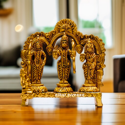 Pure Brass Ram Parivar Darbar Blessing with Standing idol - 5.5 Inches Nikuressence