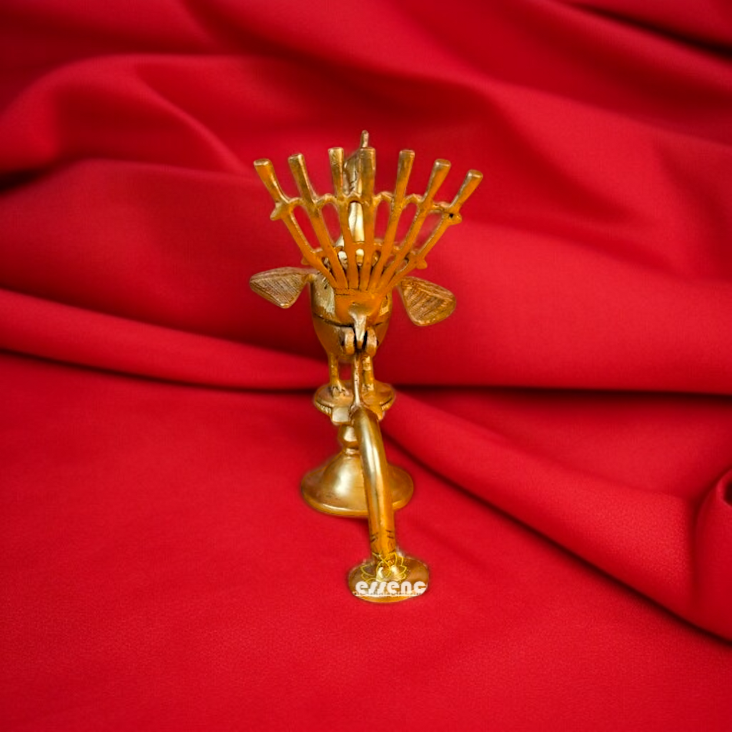 Solid Brass Peacock Oil Diya lamp burner - 8 inches Nikuressence