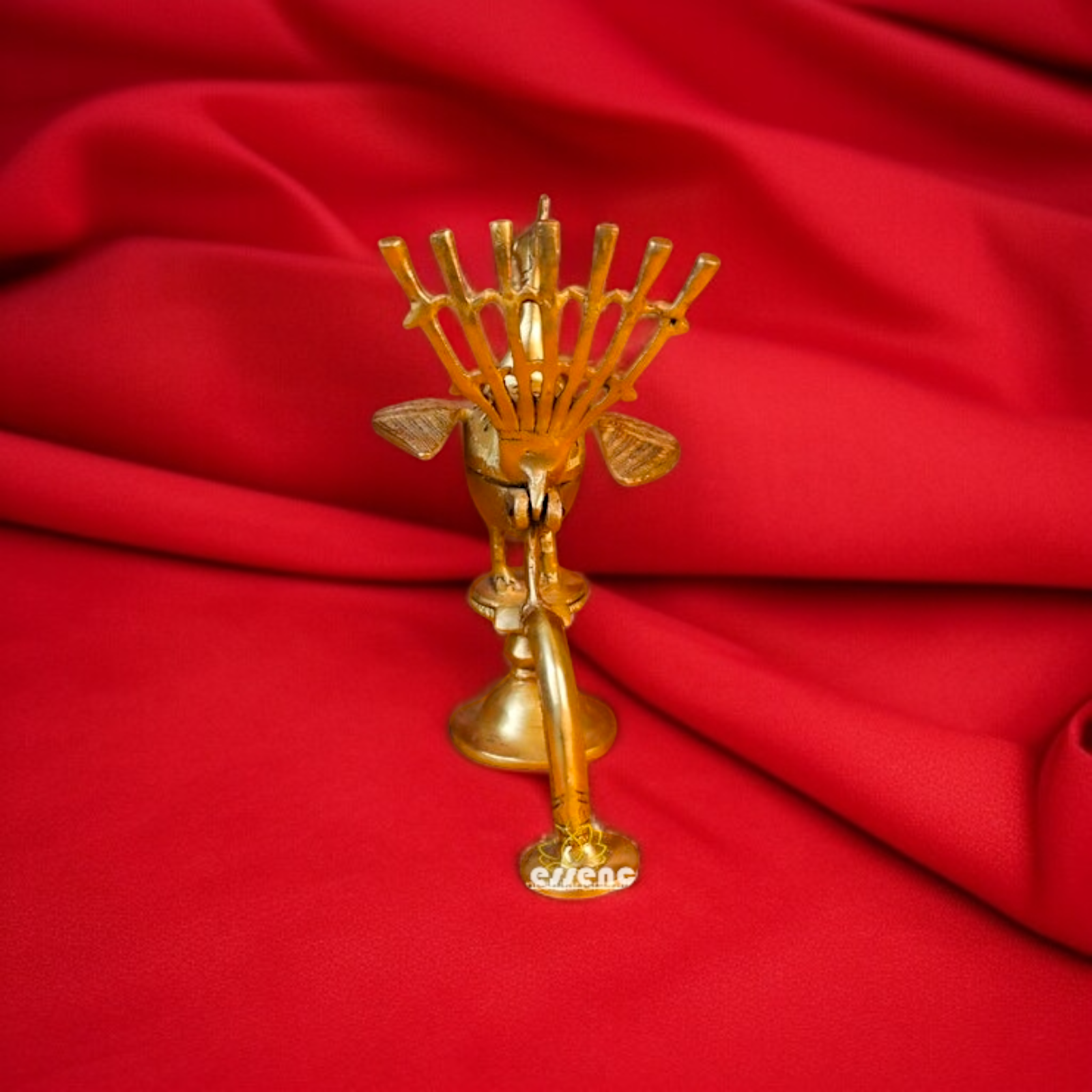 Solid Brass Peacock Oil Diya lamp burner - 8 inches Nikuressence