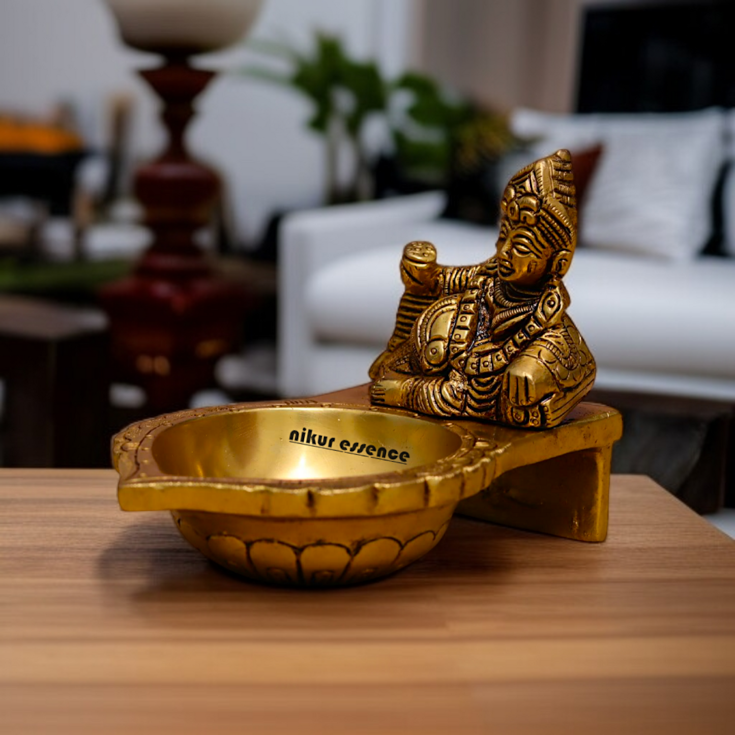 Lord Kuber Maharaj oil Diya lamp idol - 5.3 Inches Nikuressence