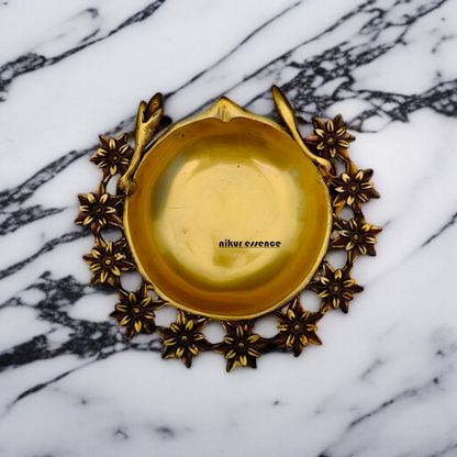 Pure Brass Flower Urli - 9 Inches Nikuressence