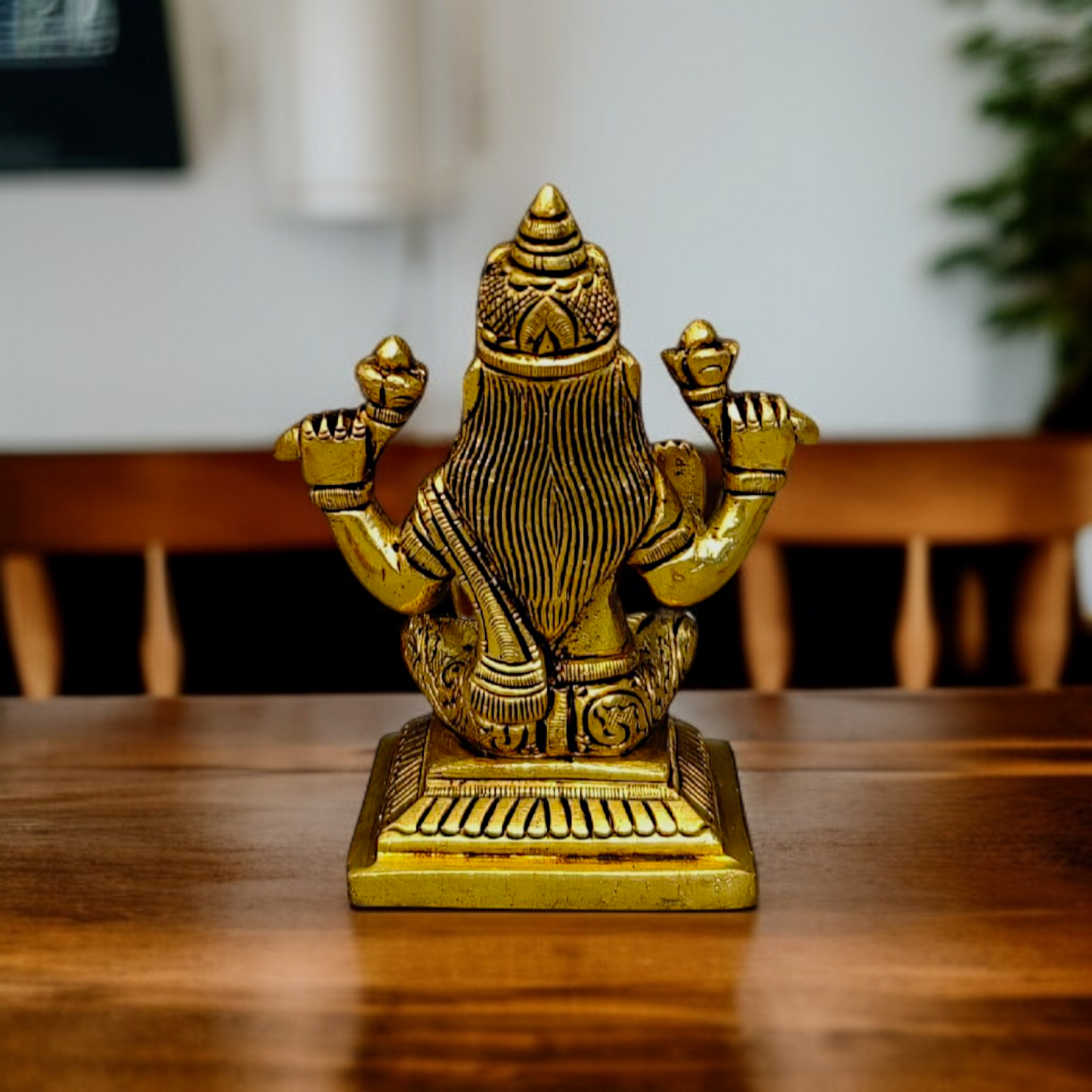 Pital Lakshmi Maa Blessing Seated Brass idol - 4 Inches Nikuressence