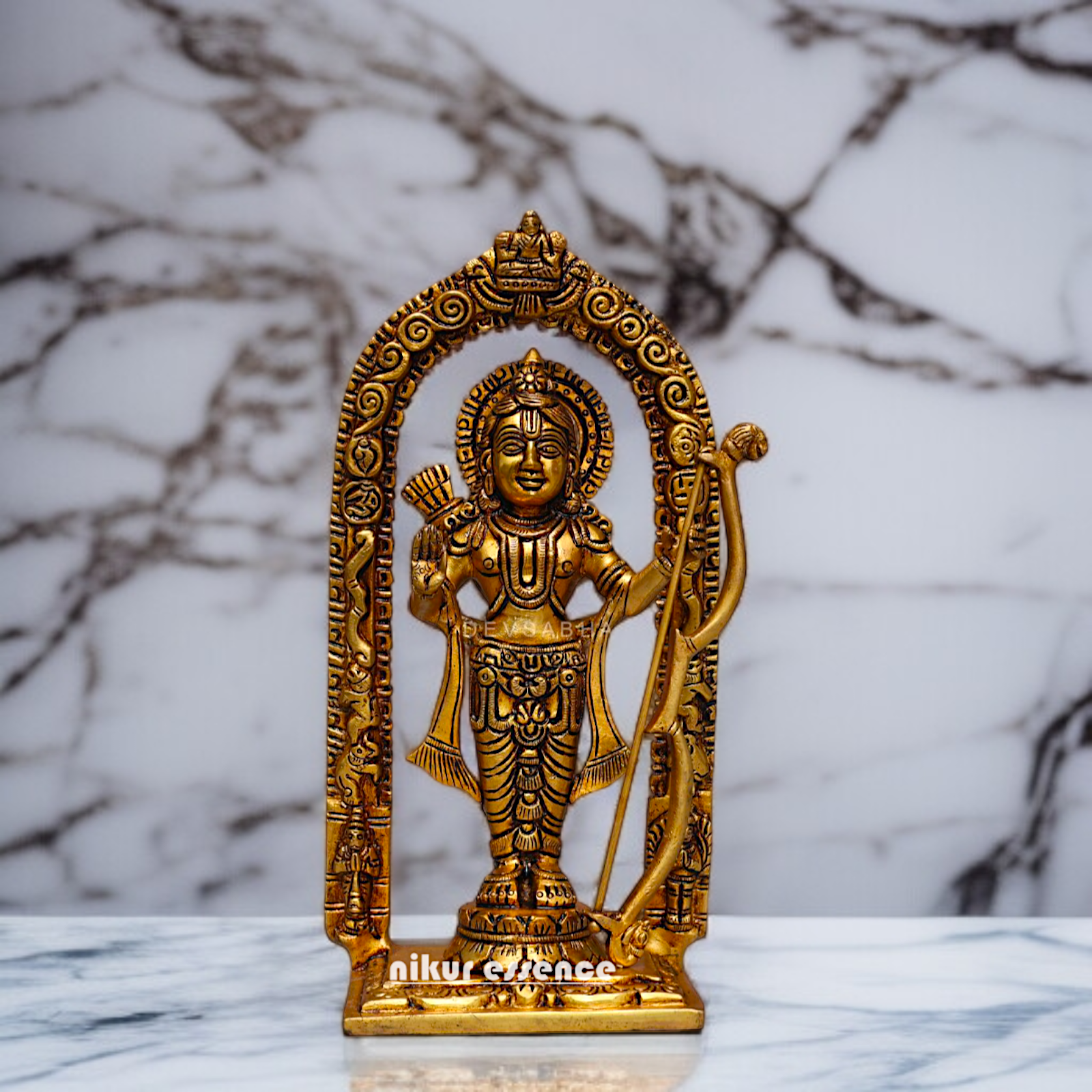 Pure Brass Ram lalla worship statue - 10 Inches Nikuressence