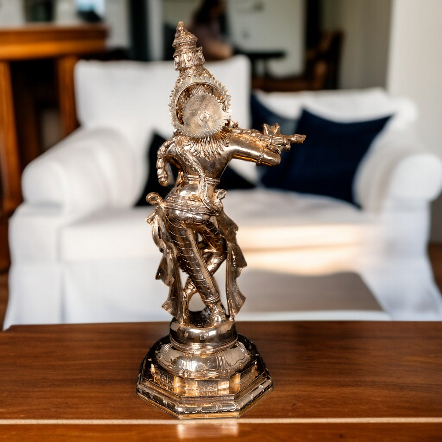 Panchaloha Krishna standing with Playing Flute statue - 27 Inches Nikuressence