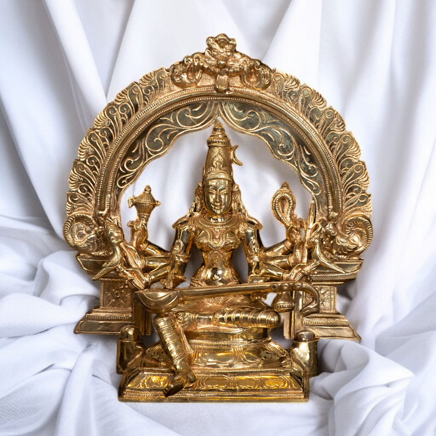 Goddess Lalita devi Rajarajeshwari seated with blessing Panchaloha idol - 13 Inches Nikuressence