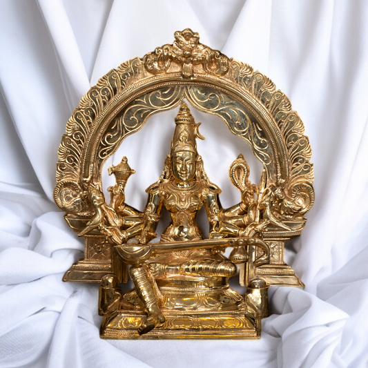 Goddess Lalita devi Rajarajeshwari seated with blessing Panchaloha idol - 13 Inches Nikuressence