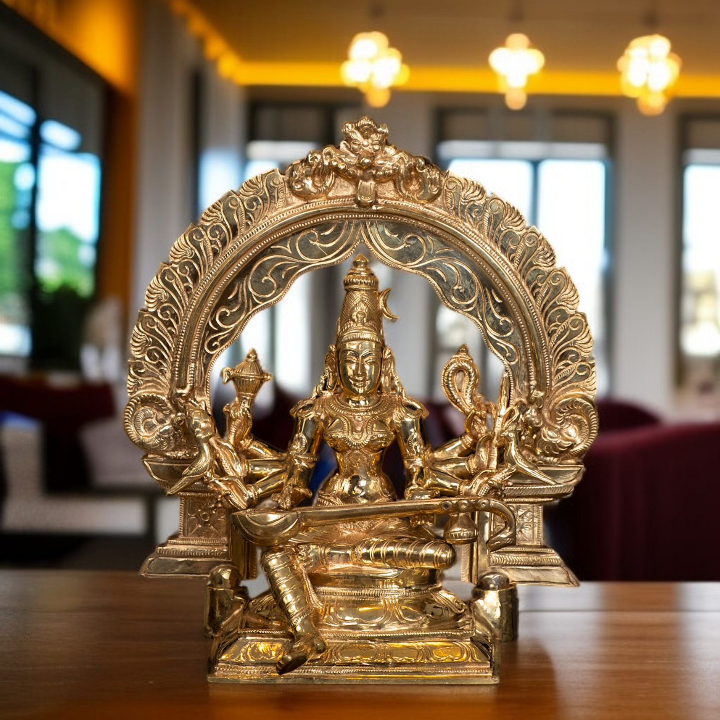 Goddess Lalita devi Rajarajeshwari seated with blessing Panchaloha idol - 13 Inches Nikuressence