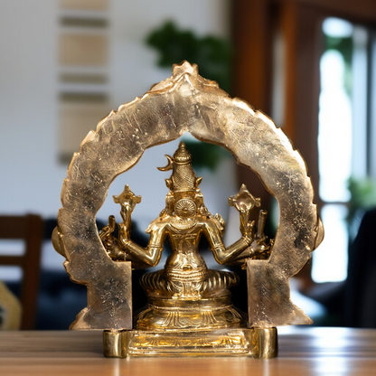 Goddess Lalita devi Rajarajeshwari seated with blessing Panchaloha idol - 13 Inches Nikuressence