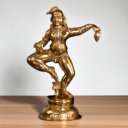 Baby Krishna Dancing with Blessing Panchaloha idol - 8 Inches Nikuressence