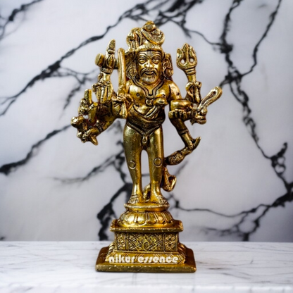 Lord Shiva Bhairava Blessing Solid Brass idol - 5.118 inches Nikuressence