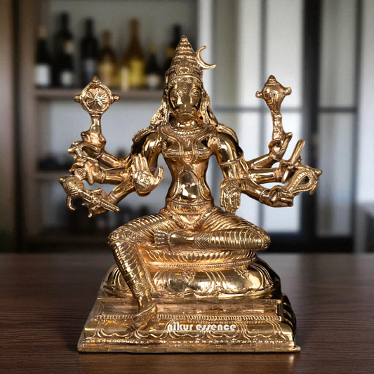Goddess Varahi Amman Devi seated with Blessing Panchaloha idol - 9.25 Inches Nikuressence